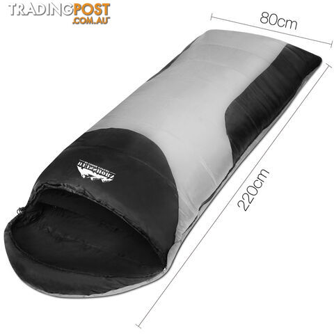 Camping Envelope Sleeping Bag Single Grey black - photo 2 of 12