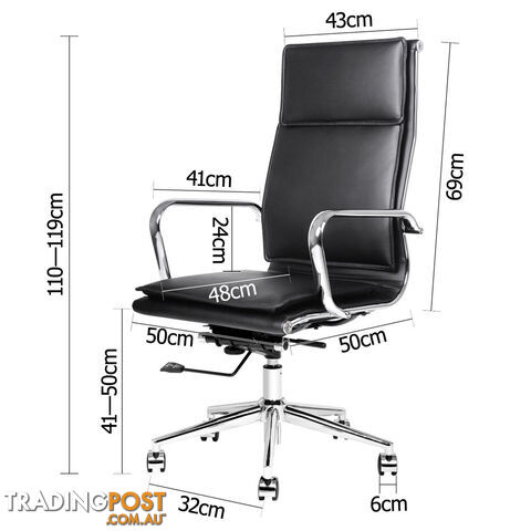 Executive PU Leather Office Computer Chair Black