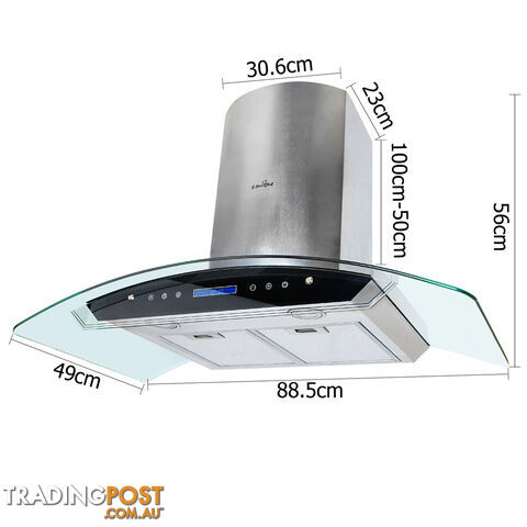 5 Star Chef 3 Fan Speed Rangehood 90cm