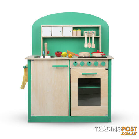 Kids Wooden Play Set Kitchen 8 Piece - Green