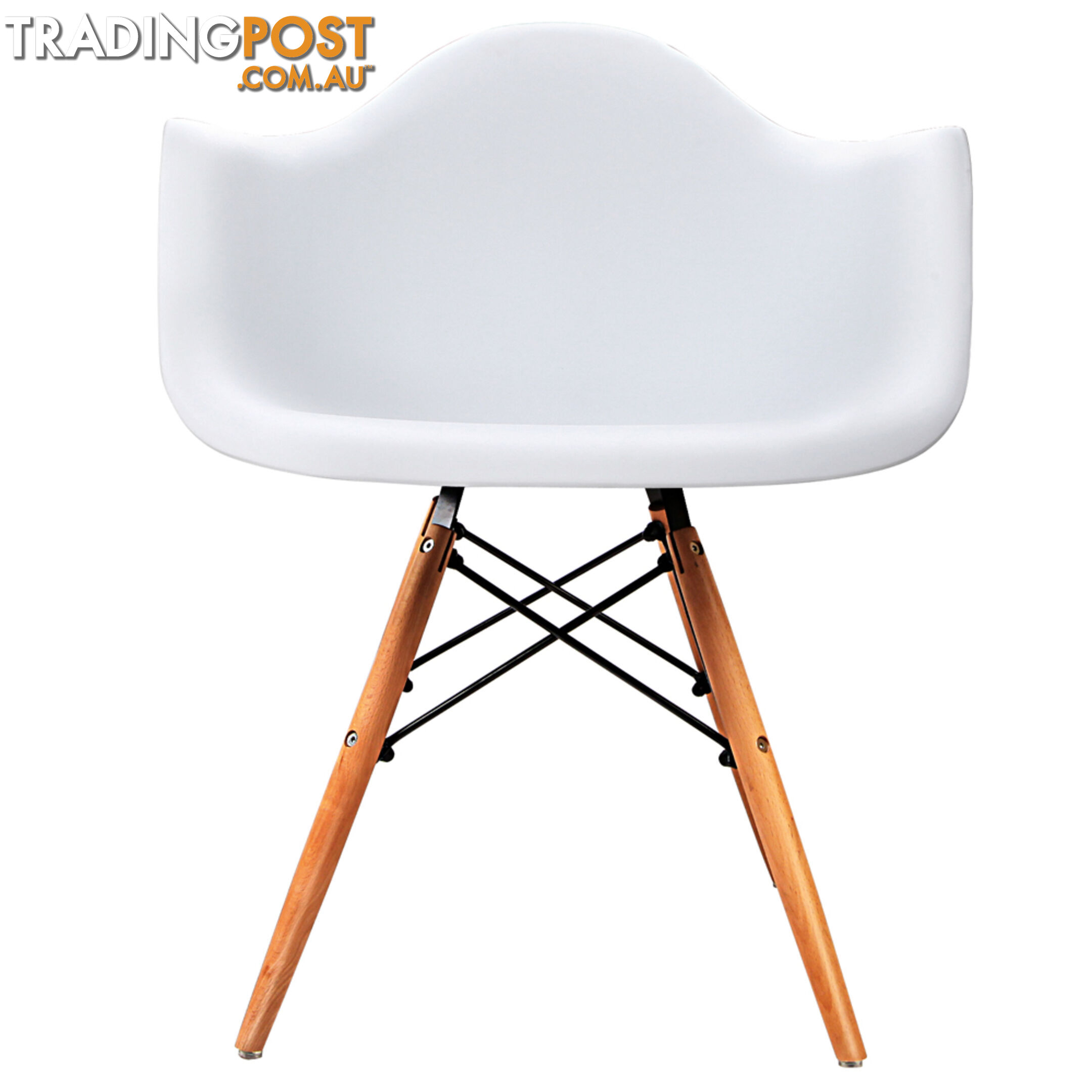 Set of 2 Replica Eames Cafe Chairs Beech White