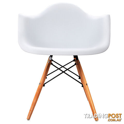 Set of 2 Replica Eames Cafe Chairs Beech White