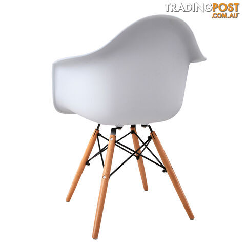 Set of 2 Replica Eames Cafe Chairs Beech White