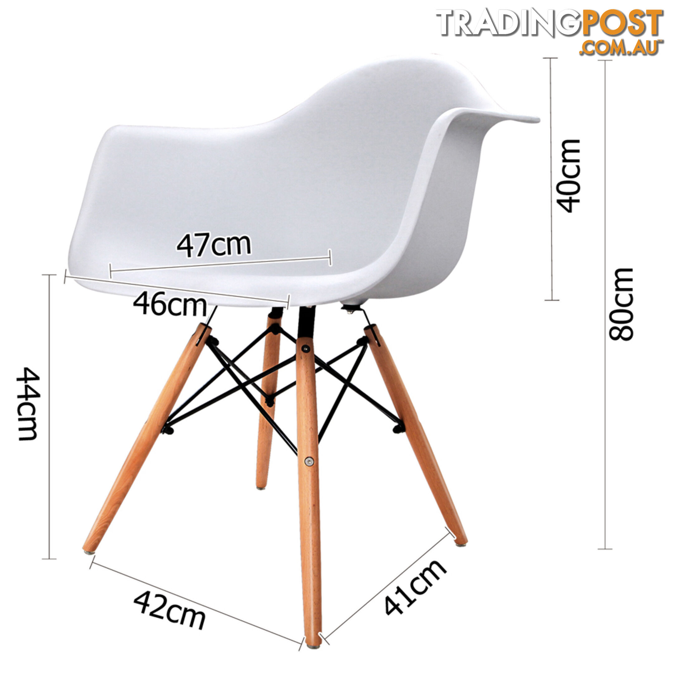 Set of 2 Replica Eames Cafe Chairs Beech White