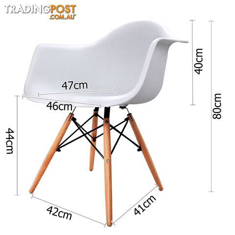 Set of 2 Replica Eames Cafe Chairs Beech White