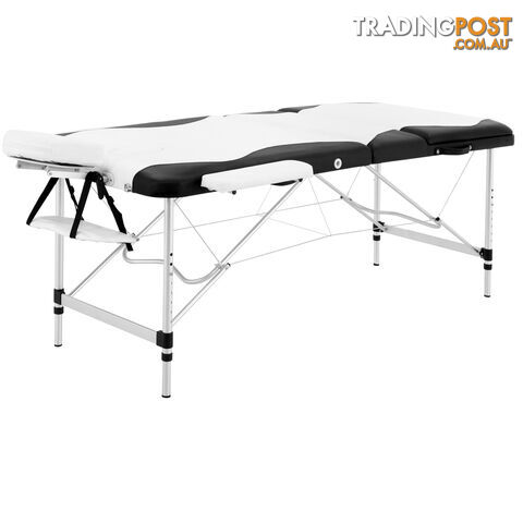 Portable Aluminium 3 Fold Massage Table Chair Bed Black White 75cm