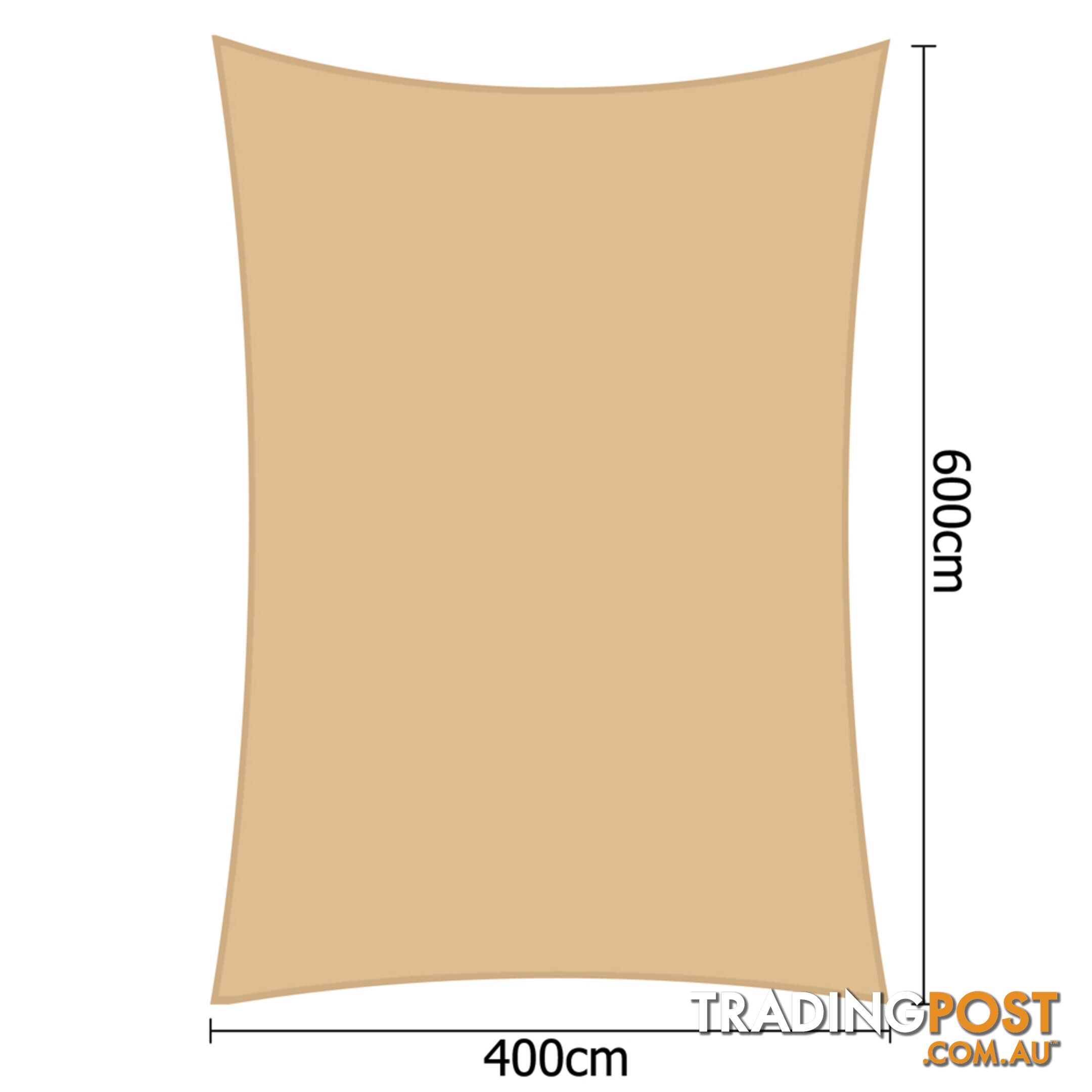 Heavy Duty Rectangle Shade Sail Canopy 4 x 6m Sand Beige