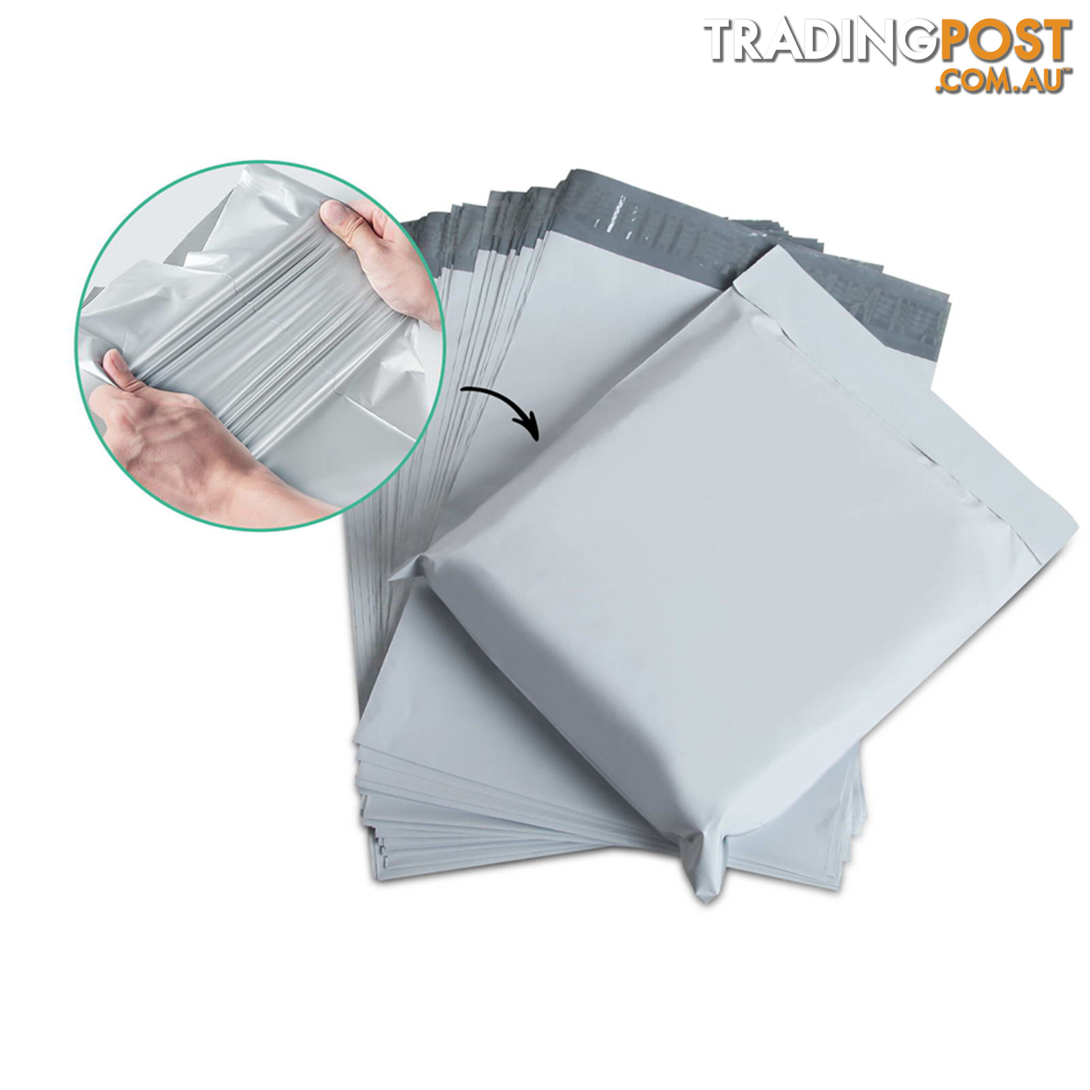 Set of 200 Poly Mailer Bags - 350 x 480mm