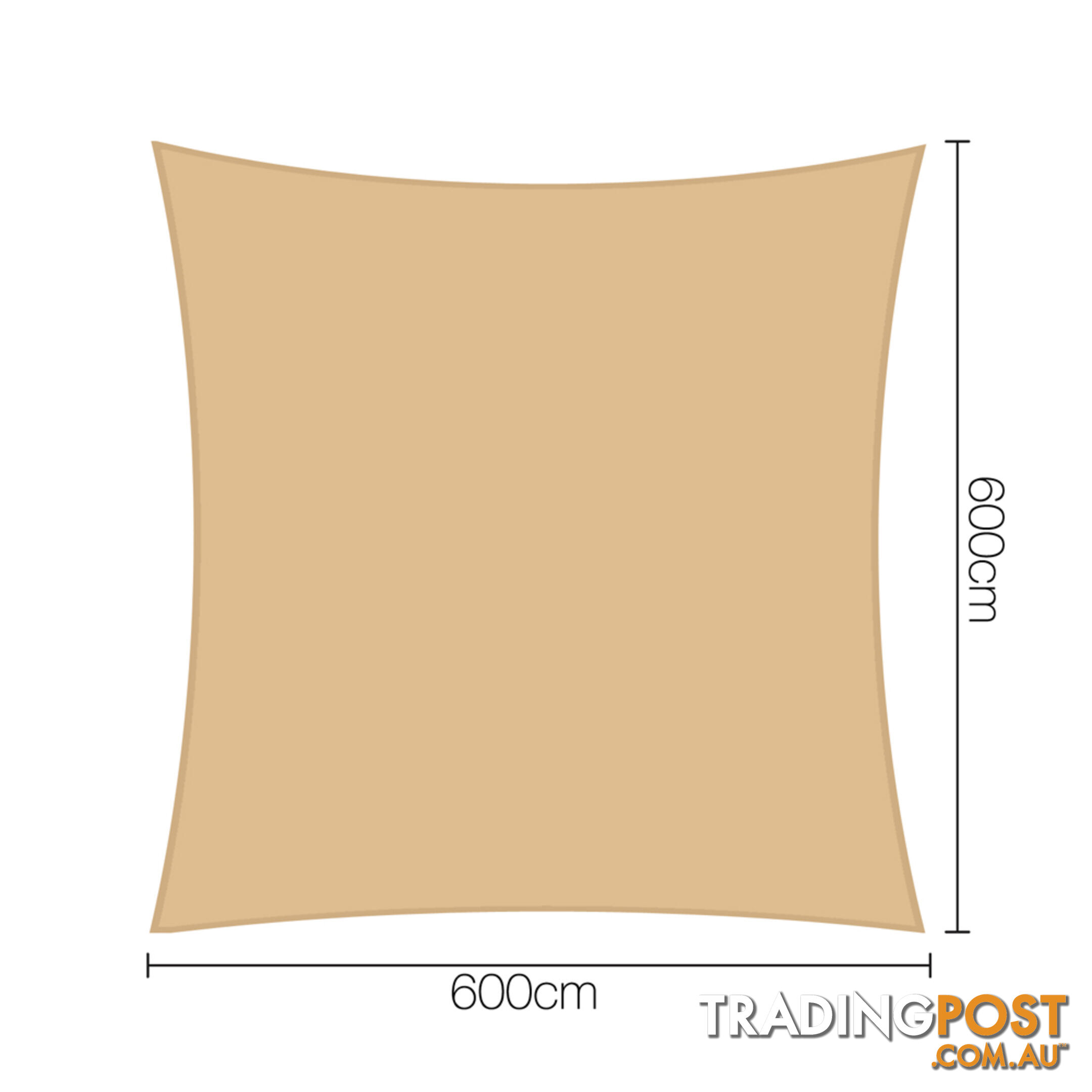 Heavy Duty 185GSM Shade Sail Canopy 6 x 6 M Sand