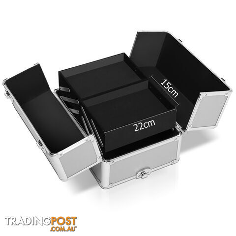 7 in 1 Portable Beauty Make up Cosmetic Trolley Case Silver - photo 3 of 8