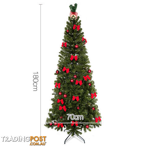 1.8M Christmas Tree with Ornaments - Green