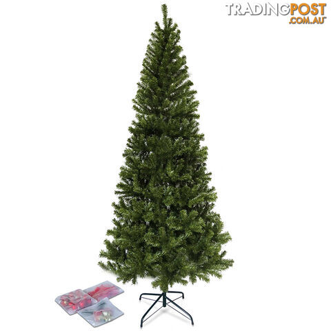 1.8M Christmas Tree with Ornaments - Green