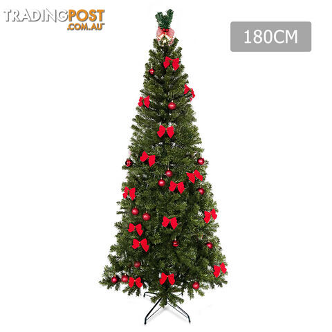1.8M Christmas Tree with Ornaments - Green