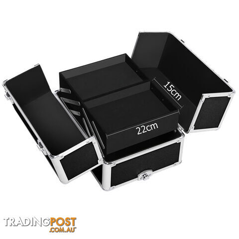 7 in 1 Portable Beauty Make up Cosmetic Trolley Case Black - photo 3 of 8