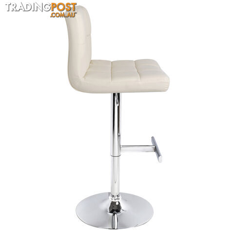 Set of 2 PU Leather Kitchen Bar Stool Beige