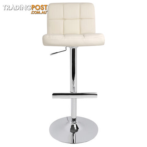 Set of 2 PU Leather Kitchen Bar Stool Beige