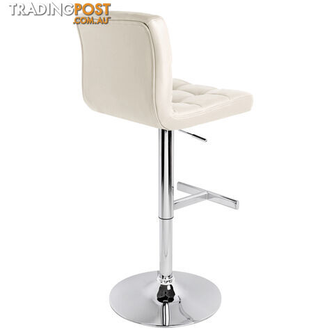 Set of 2 PU Leather Kitchen Bar Stool Beige