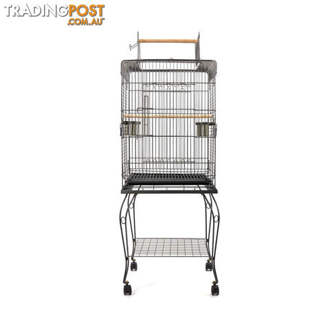 Parrot Pet Aviary Bird Cage w/ Open Roof 145cm Black