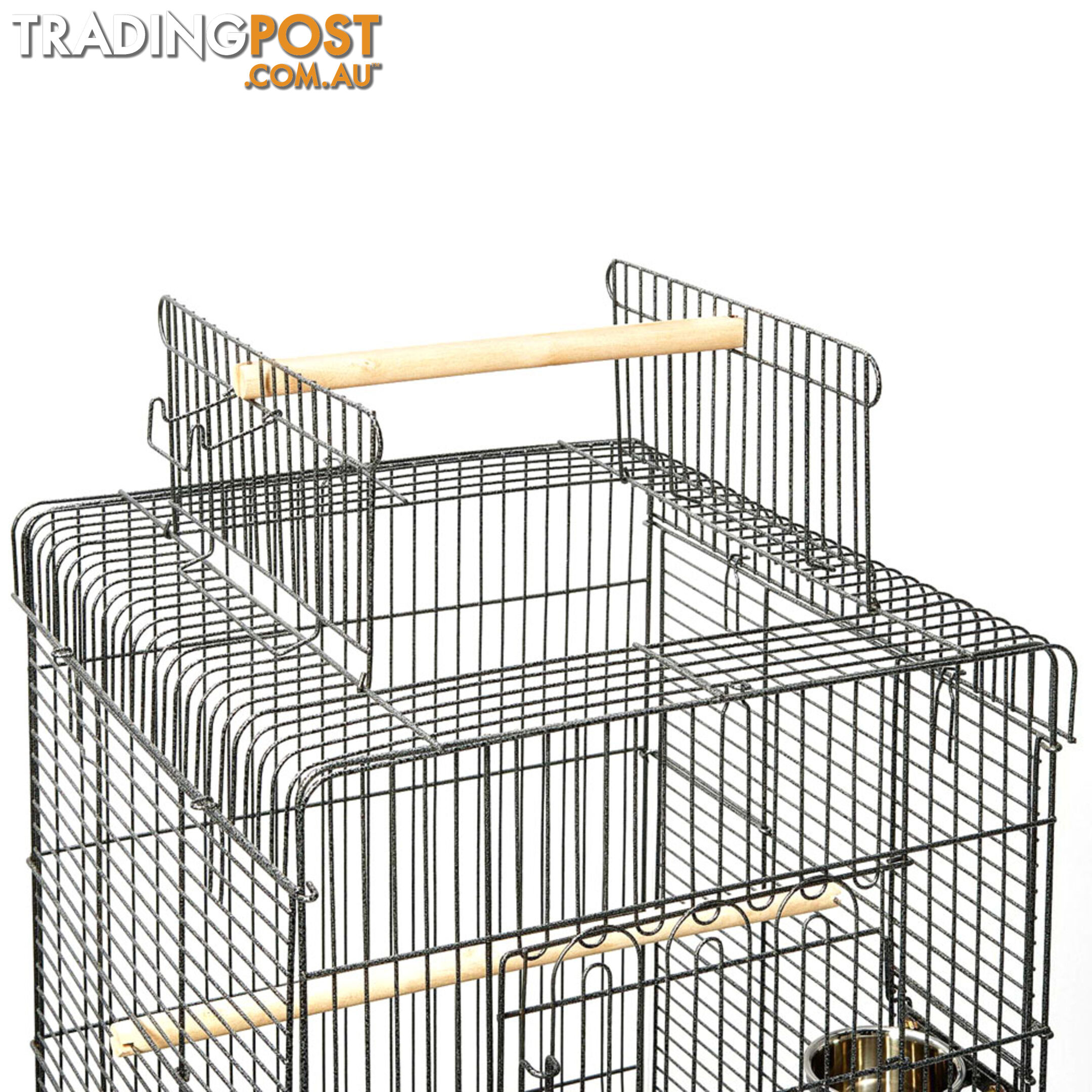 Parrot Pet Aviary Bird Cage w/ Open Roof 145cm Black