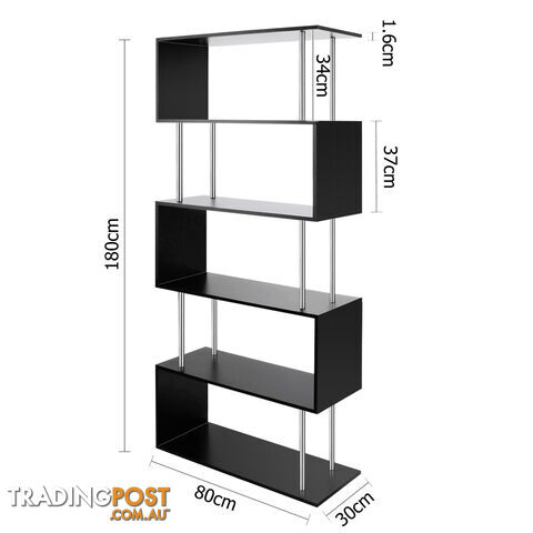 5 Tier Display/Book/Storage Shelf Unit Black