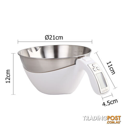 LCD Display Electronic Kitchen Scale Food Measuring Bowl