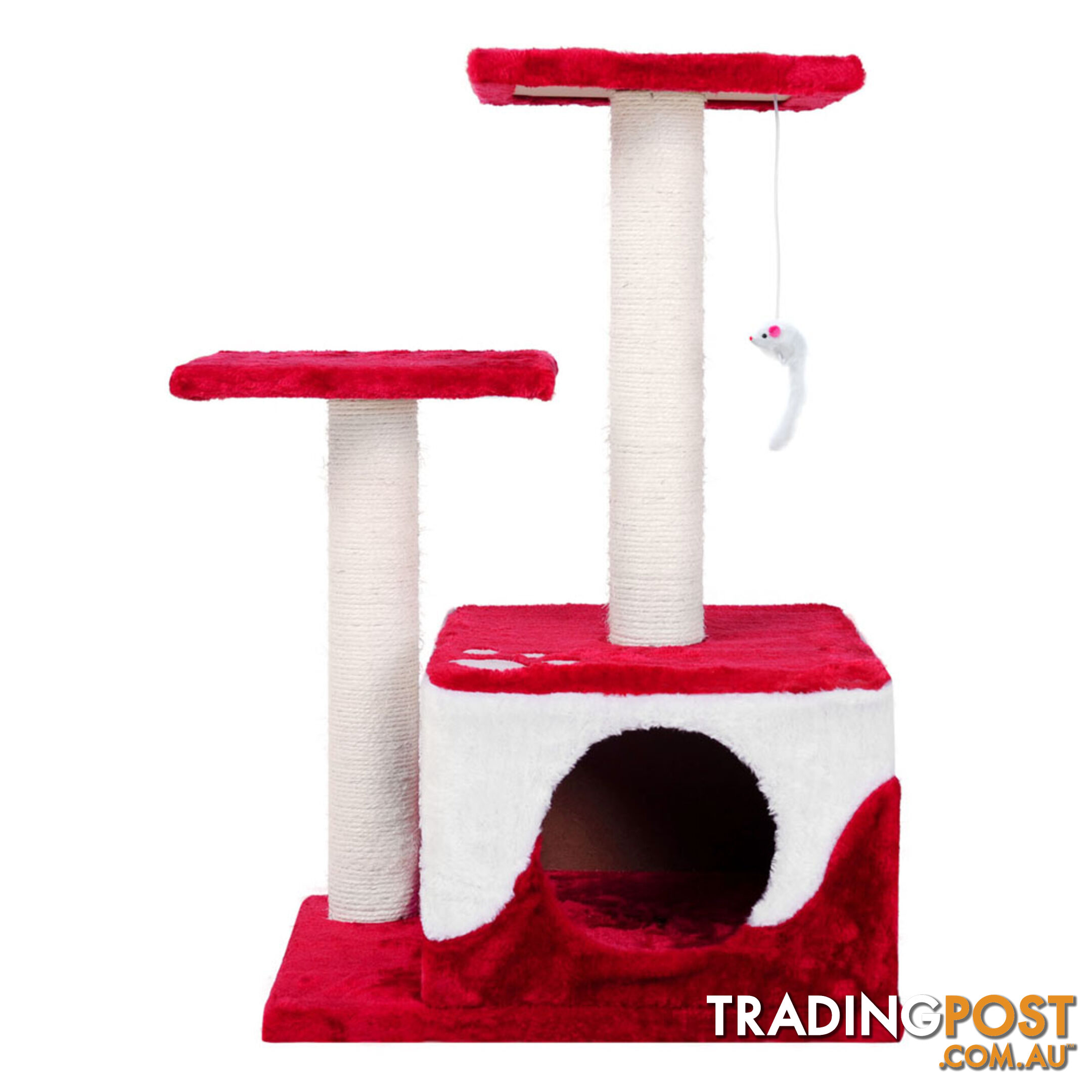 Cat Scratching Poles Post Furniture Tree House Red