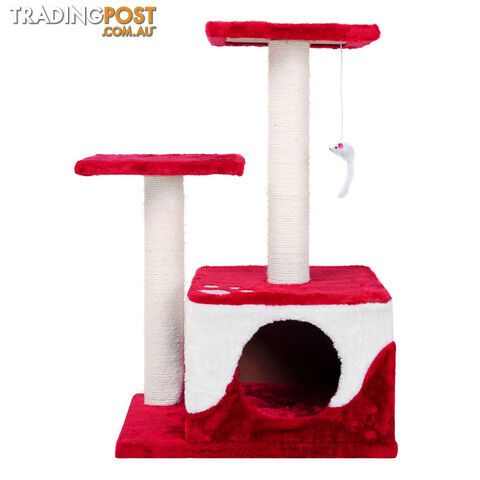 Cat Scratching Poles Post Furniture Tree House Red