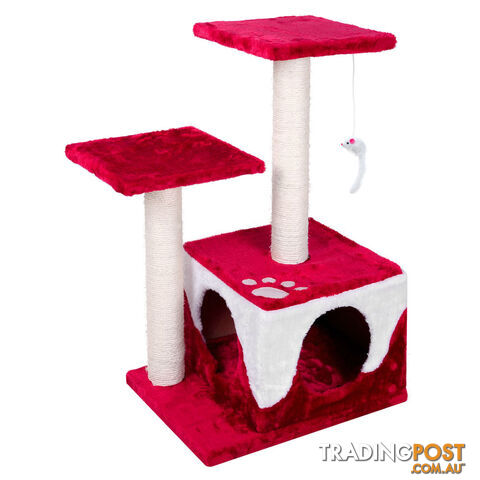 Cat Scratching Poles Post Furniture Tree House Red