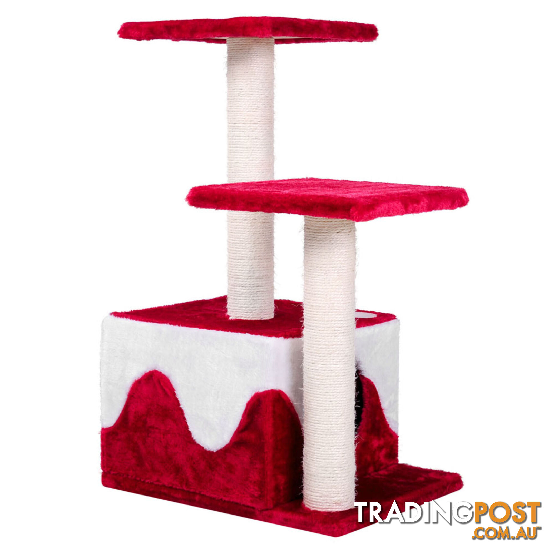 Cat Scratching Poles Post Furniture Tree House Red