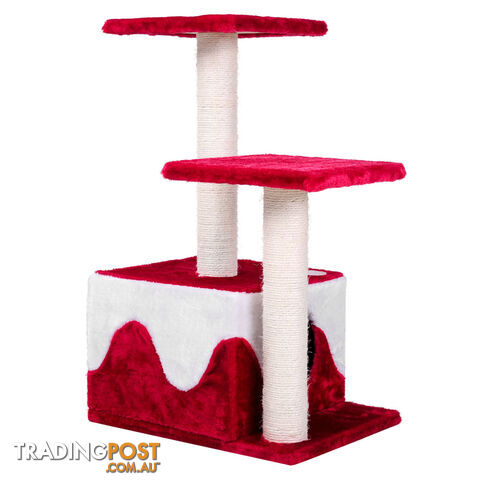 Cat Scratching Poles Post Furniture Tree House Red