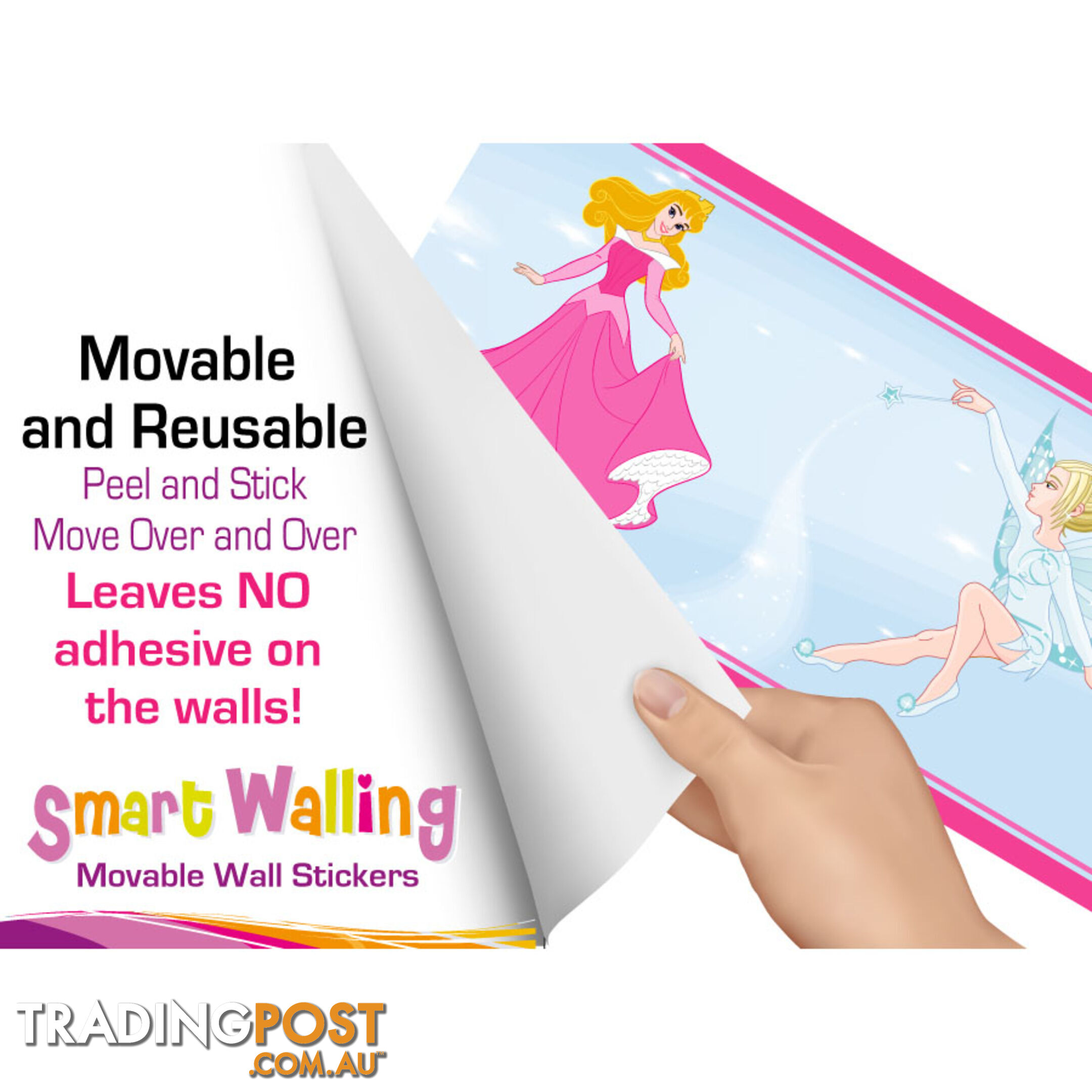 Girls Princess Wall Border Stickers - Totally Movable