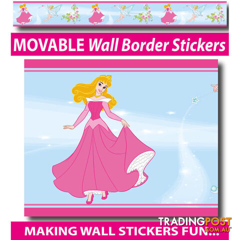 Girls Princess Wall Border Stickers - Totally Movable