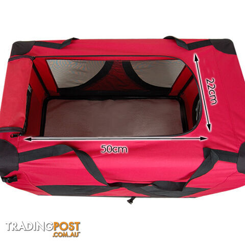 Large Portable Soft Pet Dog Crate Cage Kennel Red - photo 4 of 4