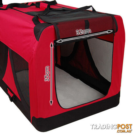 Large Portable Soft Pet Dog Crate Cage Kennel Red - photo 3 of 4