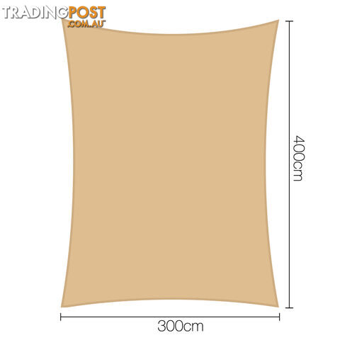 Heavy Duty 185GSM Shade Sail Canopy 3 x 4 M Sand - photo 2 of 5