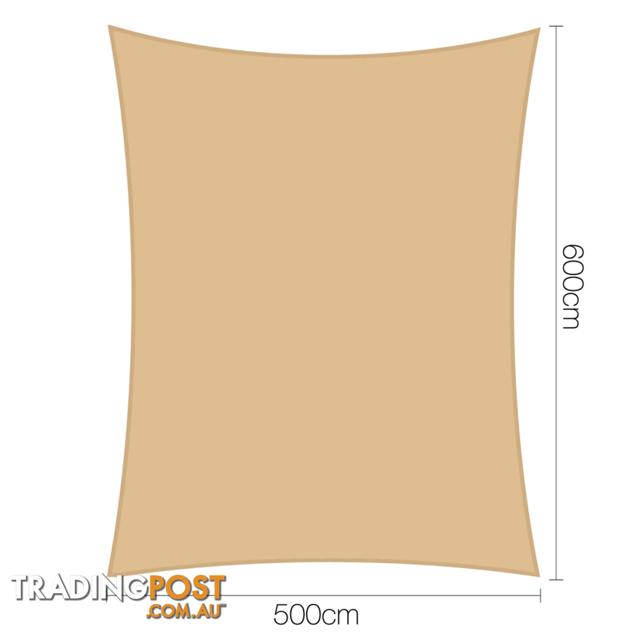 Heavy Duty 185GSM Shade Sail Canopy 5 x 6 M Sand