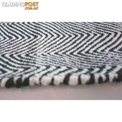 Wave durry Rug Black & White 160x230cm