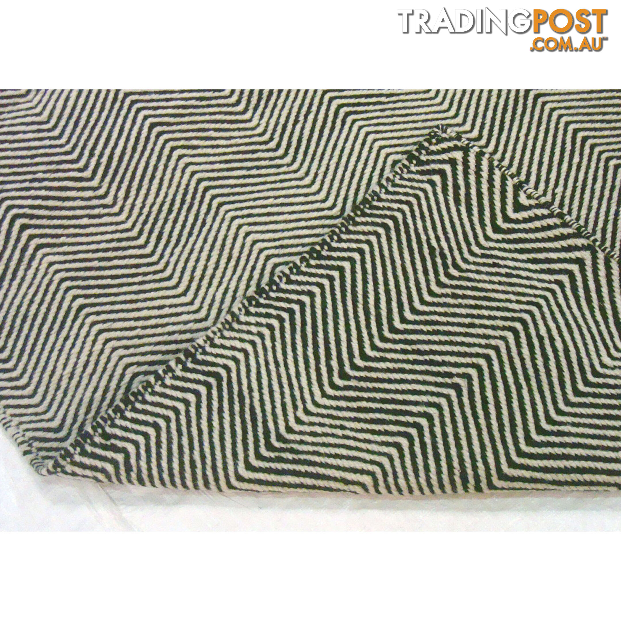 Wave durry Rug Black & White 160x230cm