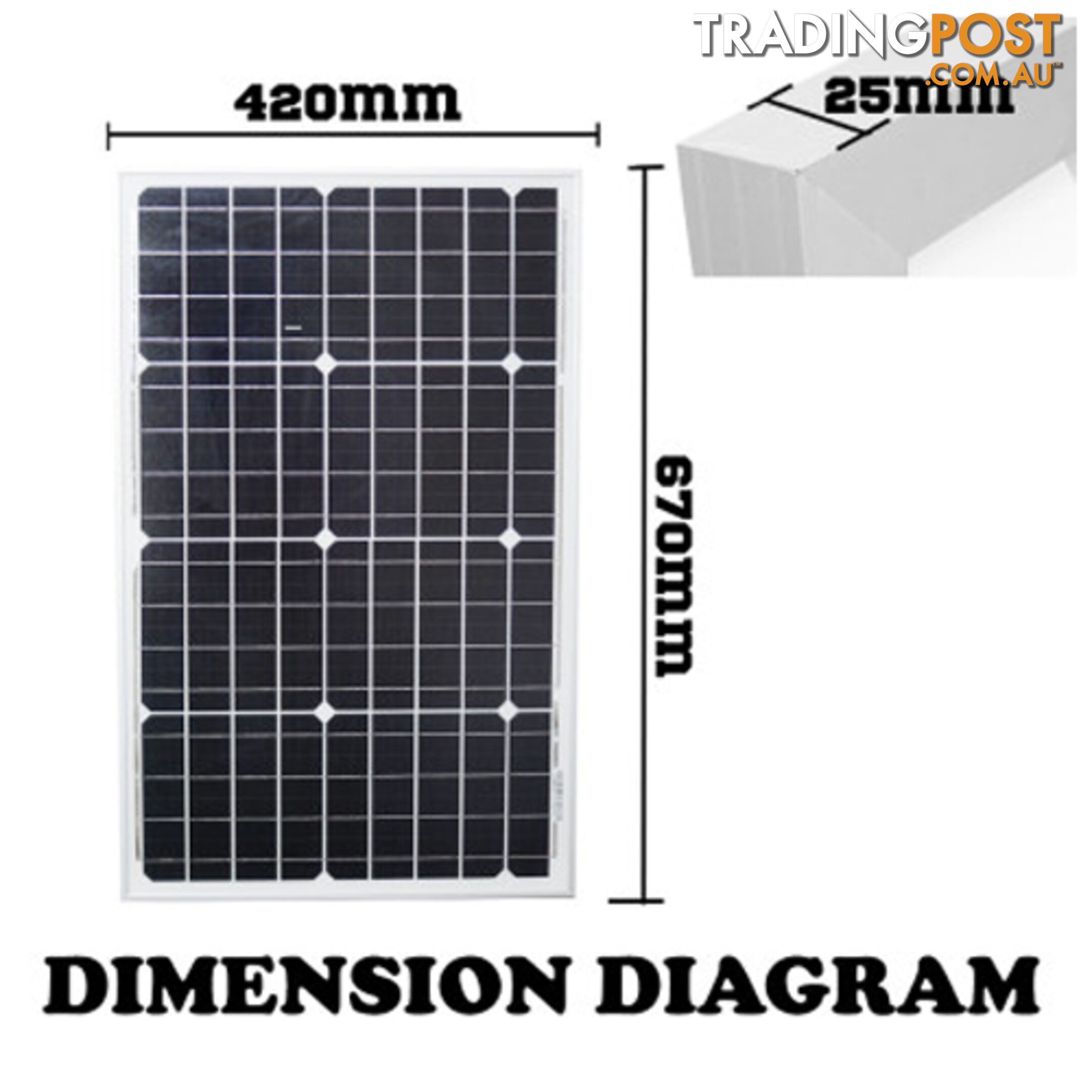 40W Mono Solar Panel Kit Generator Caravan Camping Battery Charging