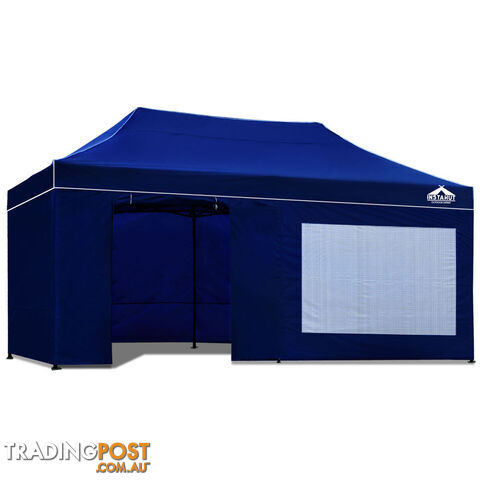 3x6 Pop Up Gazebo Hut with Sandbags Blue