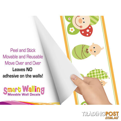 Smiley Flower Face Wall Border Stickers - Totally Movable