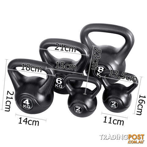 Set of 5 Kettle Bells Fitness Exercise Kit