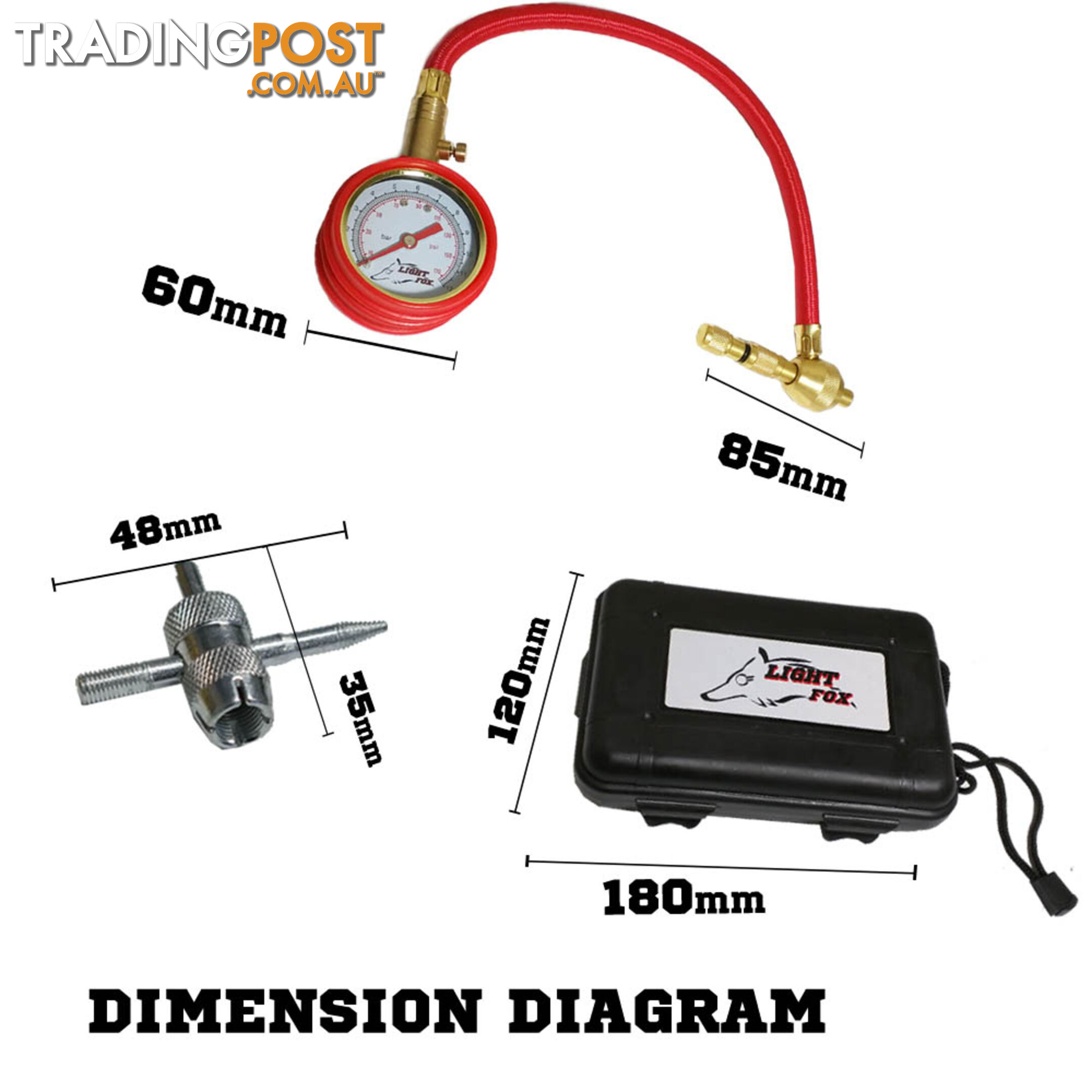 Rapid Tyre/Tire Deflator Air Deflators 4WD With Pressure Gauge Valve Tool