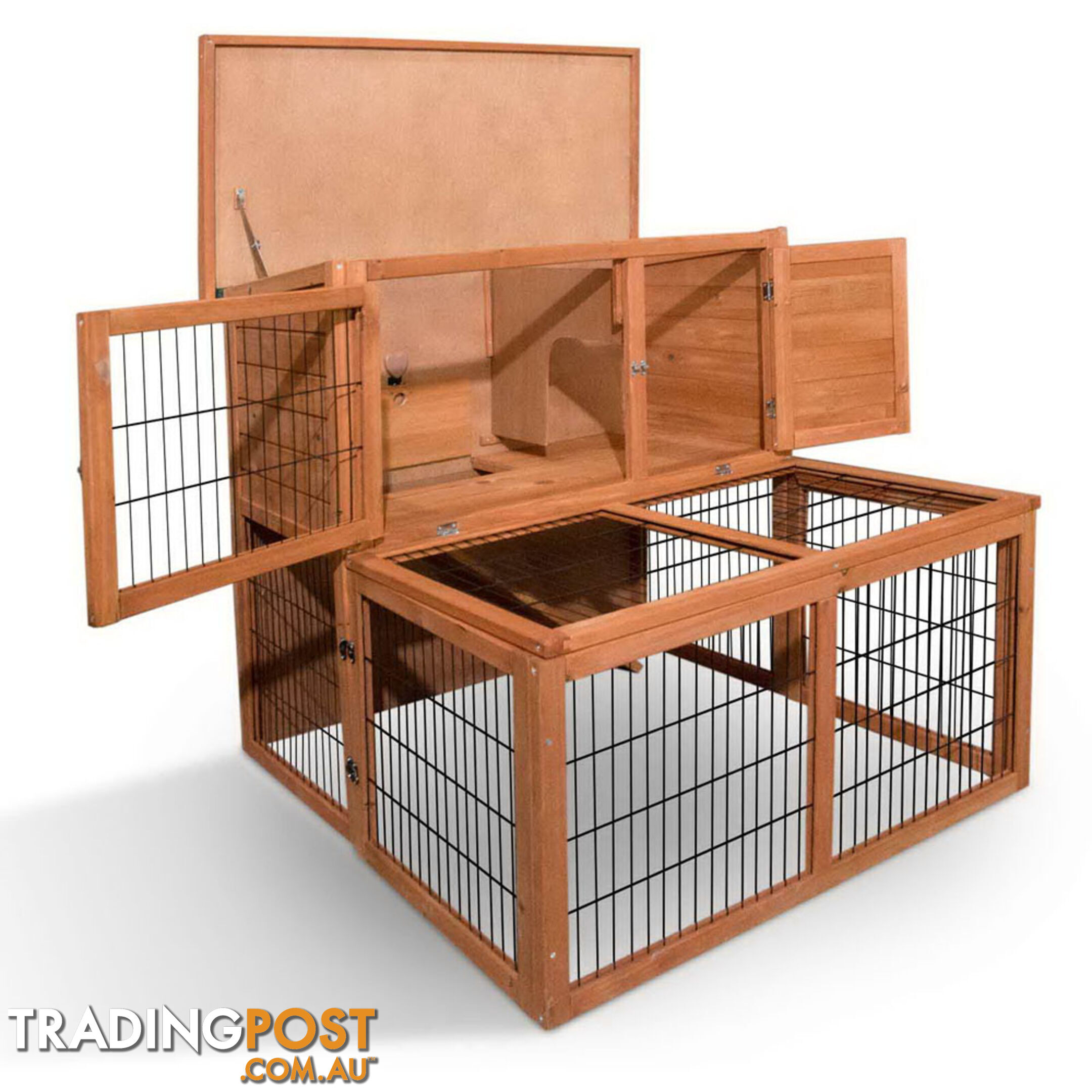 Deluxe Rabbit Cage Hutch w/ Under-Run