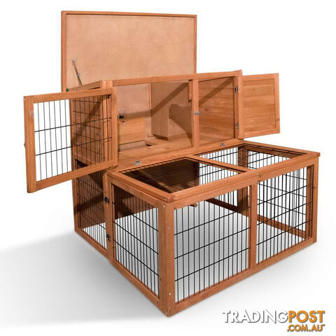 Deluxe Rabbit Cage Hutch w/ Under-Run