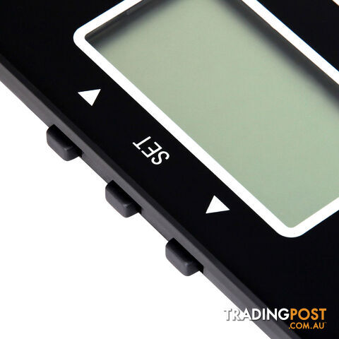 Electronic Digital Body Fat & Hydration Bathroom Glass Scale Black