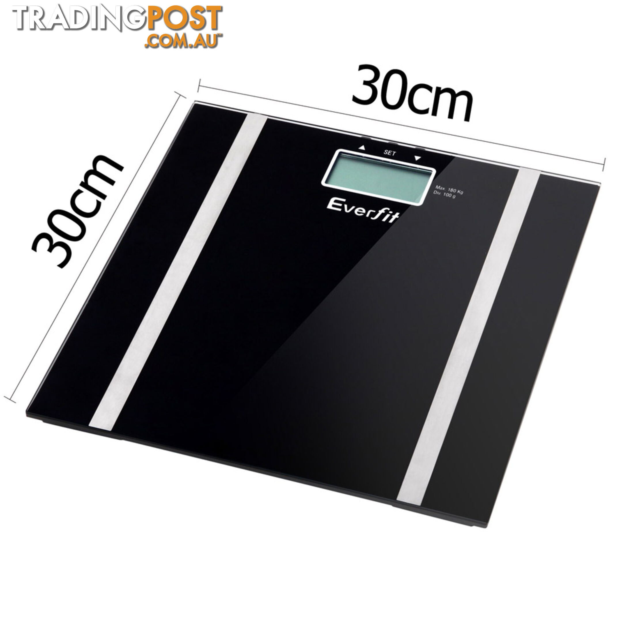 Electronic Digital Body Fat & Hydration Bathroom Glass Scale Black