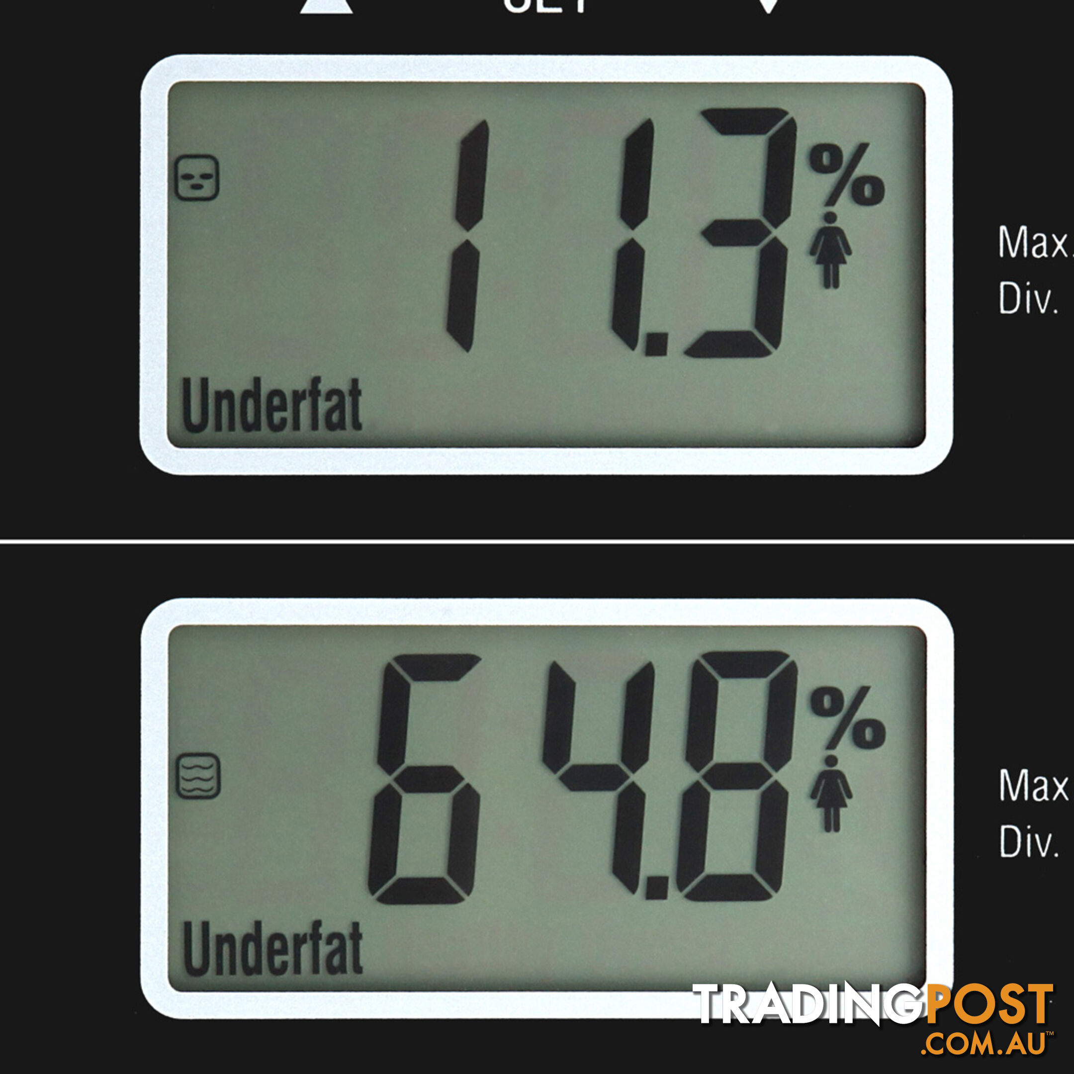 Electronic Digital Body Fat & Hydration Bathroom Glass Scale Black