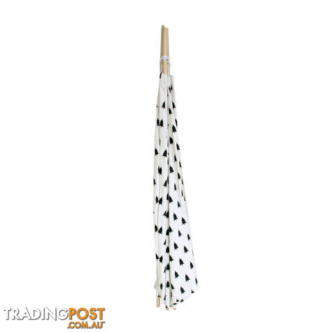 4 Poles Teepee Tent w/ Storage Bag Black White - photo 4 of 8