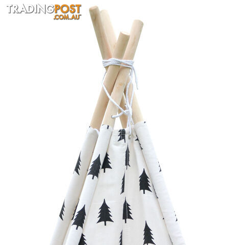 4 Poles Teepee Tent w/ Storage Bag Black White - photo 5 of 8
